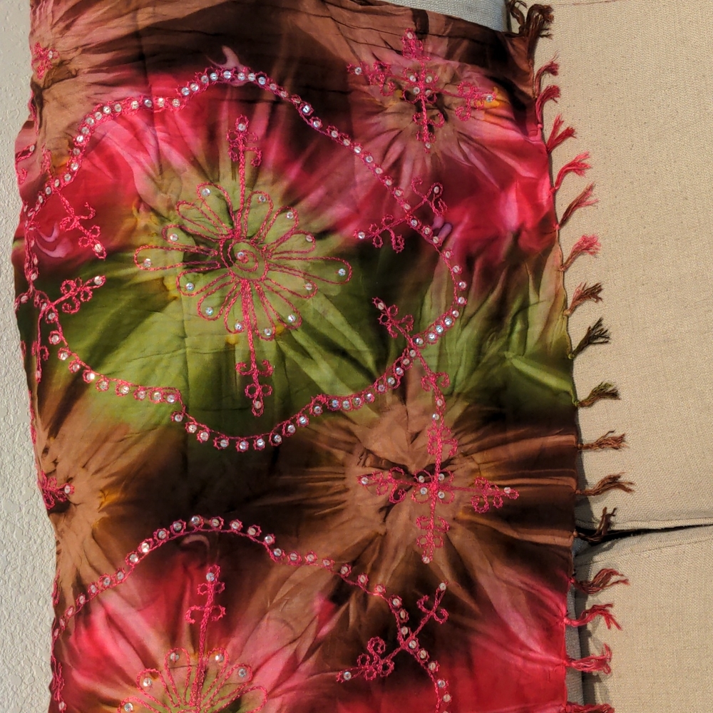 Colorful sarong with fringe